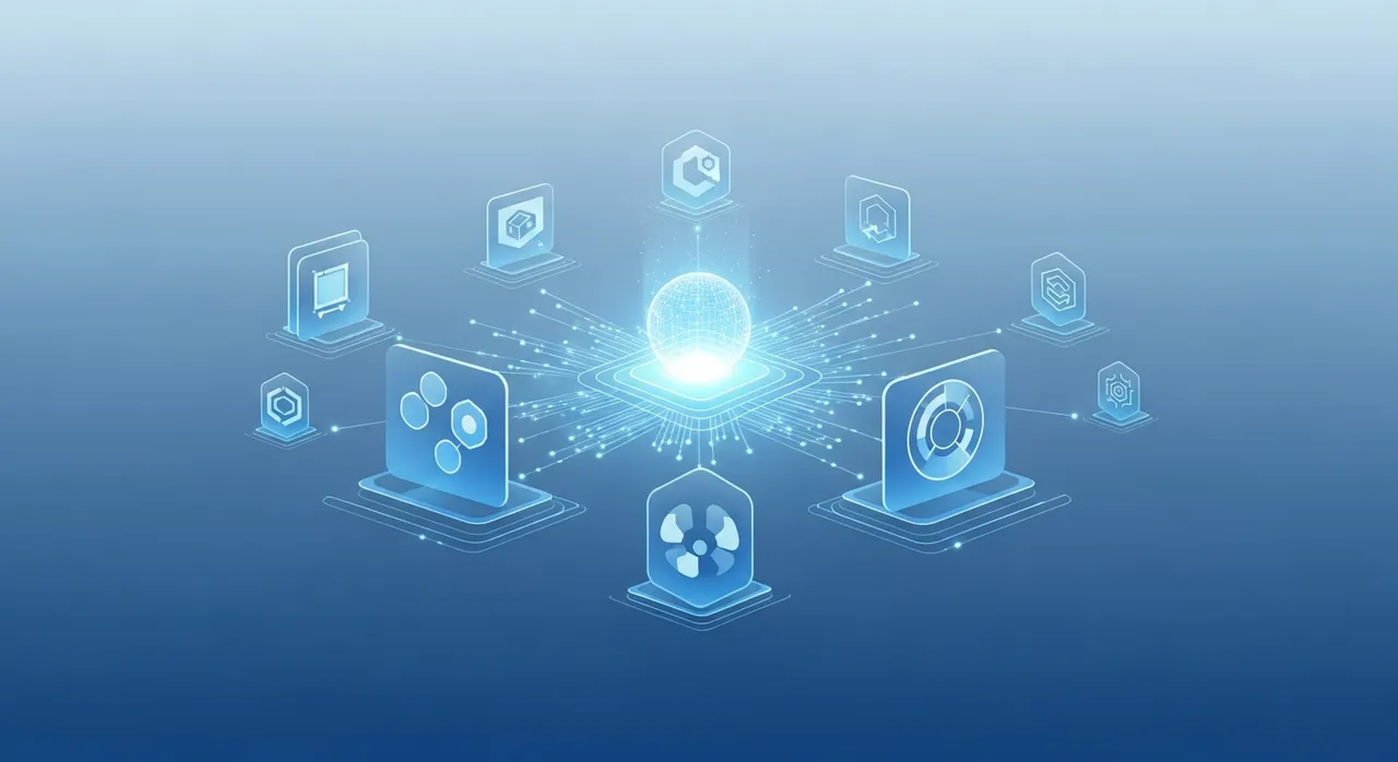 Centralized business ecosystem compared to disconnected tools